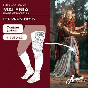 MODELLO E TUTORIAL | Armatura / protesi della gamba ispirata all'anello Elden di Malenia | Collezione di modelli DIGITALI