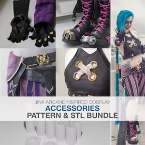 ACCESSORIES stl & Pattern Bundle for Arcane Jinx inspired Cosplay