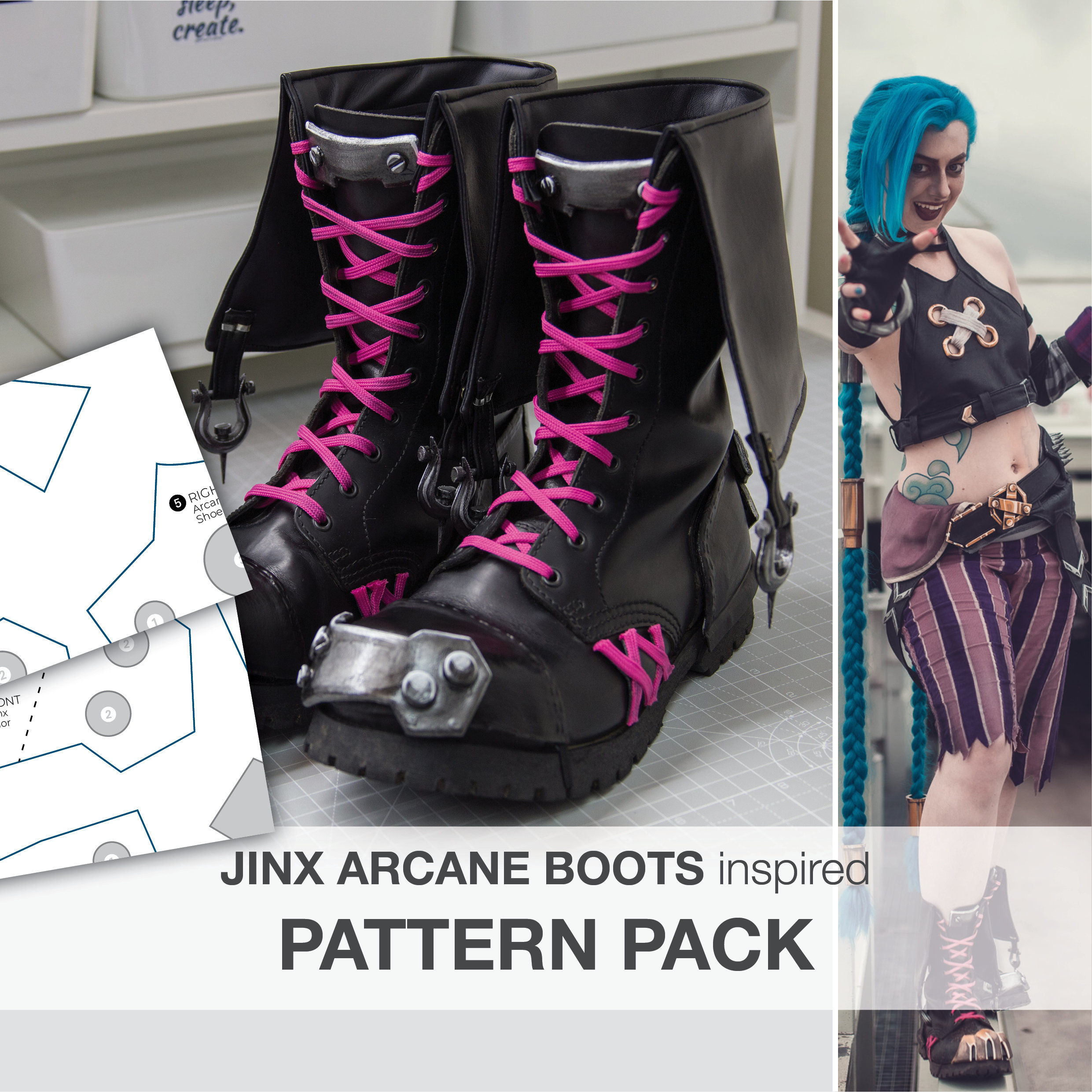 Jinx Boot Armor Pattern Pack for Jinx Arcane Cosplay - Etsy