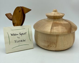 Maple wood box, sugar bowl, jewelry box, salt bowl, cereal bowl, box, wooden box hand-turned