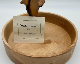 Round birch wood tray, hand-turned, decorative bowl, Christmas decoration, gift plate, tableware, Advent wreath, Easter egg nest, wooden decorative item