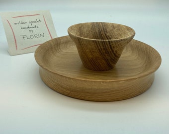 Fine wooden tableware snack set turned wooden bowl wooden plate snack plate
