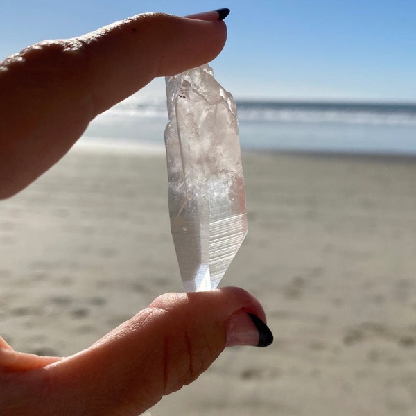 Lemurian Seed Crystal Quartz Point (25mm-65mm) Raw - Cleansed in Pacific Ocean - Serra do cabral Brazil - crown chakra