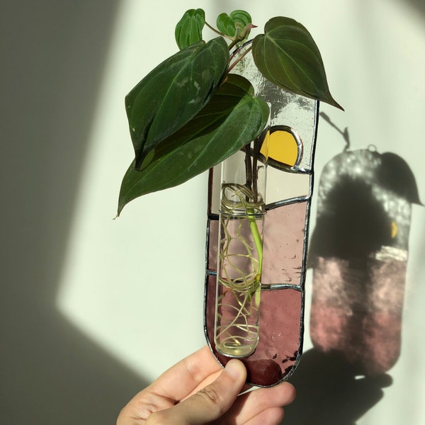 Pink Mountain Stained Glass Plant Propagator