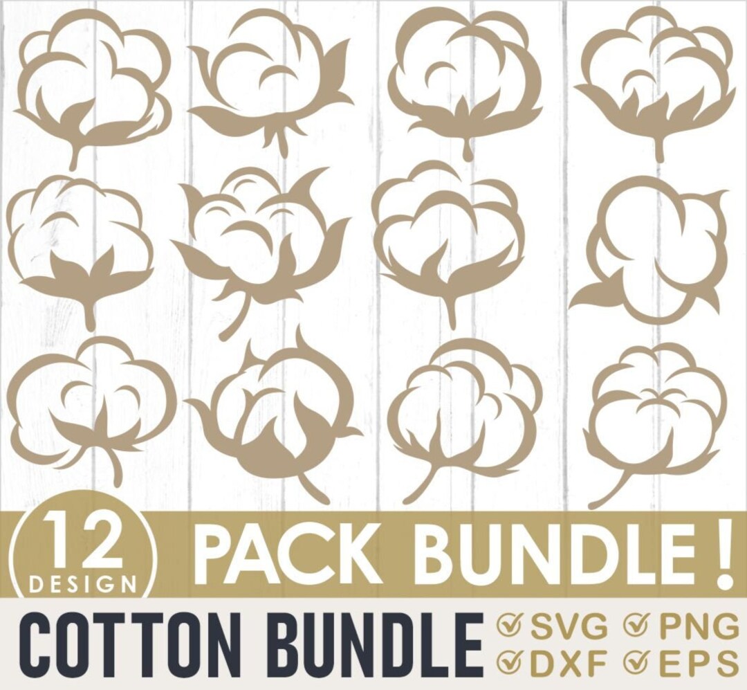 Cotton Svg Bundle Cotton Ball Svg Cotton Boll Farmhouse Etsy