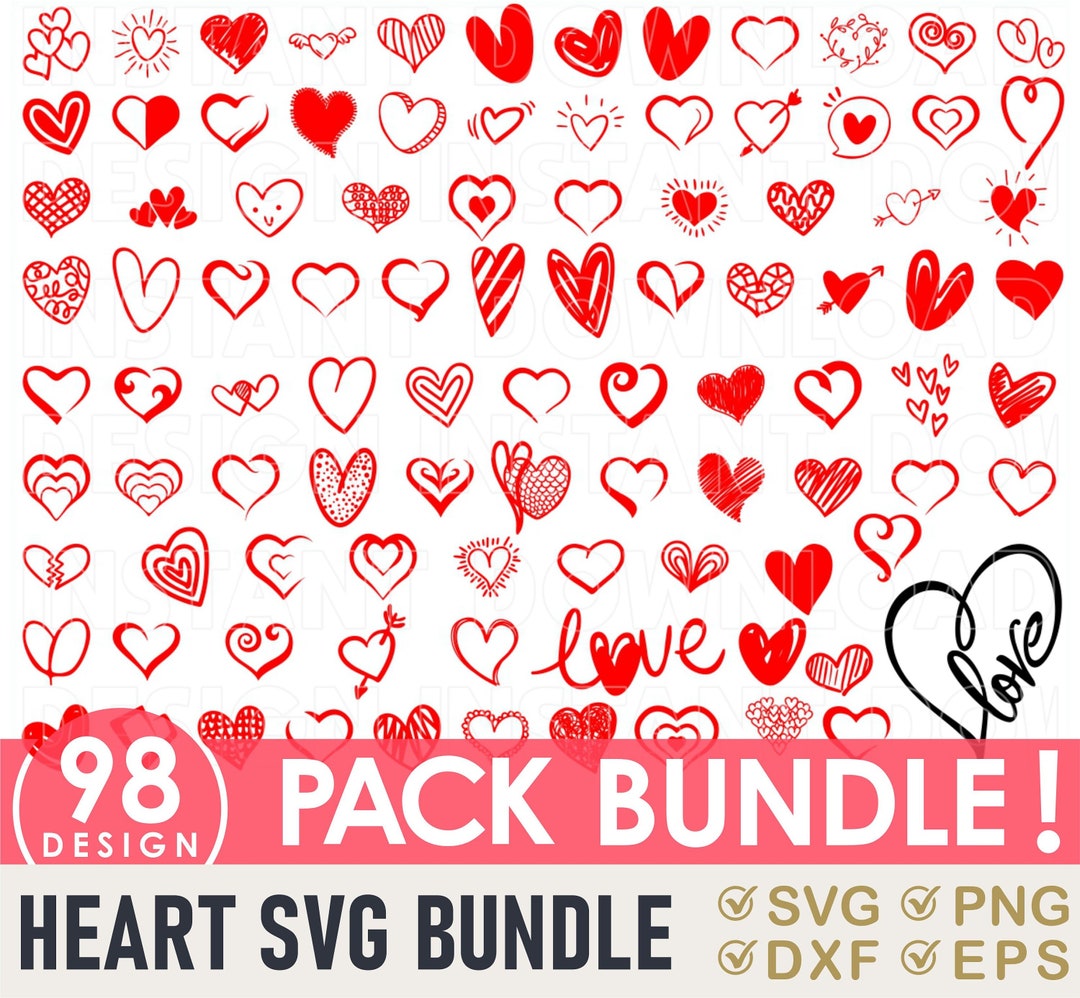Valentine's Day Hearts Svg Bundle Heart Svg Heart - Etsy
