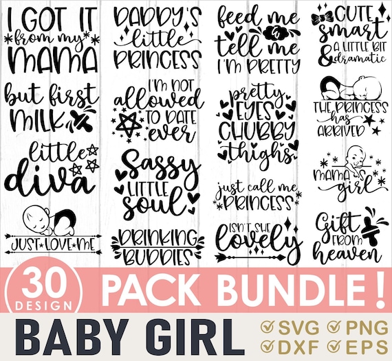 Baby Girl Svg Bundle Baby Quotes Svg Baby Shower Svg - Etsy New Zealand