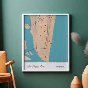 Poster personnalisé de carte Airbnb | Art mural pour location de vacances | Carte personnalisée du guide de l'hôte | Activités Carte | Poster de bienvenue des invités | Décoration Airbnb