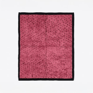 Custom Rose Pink Beni Ourain Rug, Bold Moroccan Berber Rug, Handmade Wool Plush Rug with Minimal Dot Pattern, Chic Statement Area Rug
