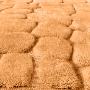 Custom 3D Moroccan Rug Handmade in Orange  Sculpted Wool Beni Mrirt Carpet – Soft Shag Texture, Beni mrirt beni ourain rug, high pile rug