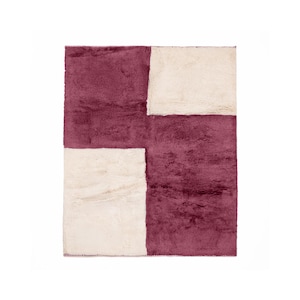 Custom Burgundy and Cream Beni Ourain Rug - Wool Shag Rug - Moroccan Handmade Berber Carpet - Custom Size Rug for Living Room or Bedroom