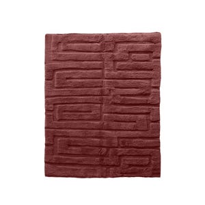 Custom deep wine red Beni Ourain rug – handmade Moroccan shag rug, Berber wool carpet, carved texture, modern bold color decor