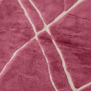 Custom Dark rose pink Beni Ourain rug – handmade Moroccan shag wool rug, modern Berber carpet for living room or bedroom decor