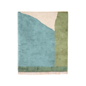 Custom Blue and Green Beni Ourain Rug – Handmade Moroccan Berber Wool Carpet, Modern Abstract Shag Living Room Rug, Fluffy Custom sizes Rug