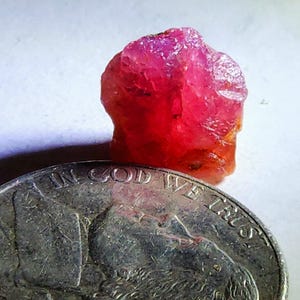 4.82 Carat Raw Pinkish Red Clear Winza Ruby Specimen