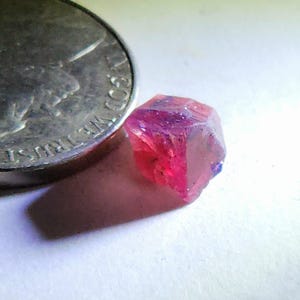 2.555 Carat Rough Natural Good Quality Ruby Crystal from Tanzania. Not Treated.