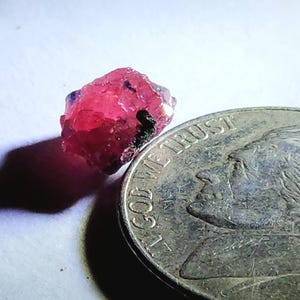 2.33 Carat Rough Pink Very Clear Winza Ruby Crystal from Tanzania