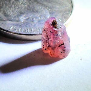 2.5 Carat Raw Pink Clear Natural Sapphire / Ruby Crystal from Tanzania