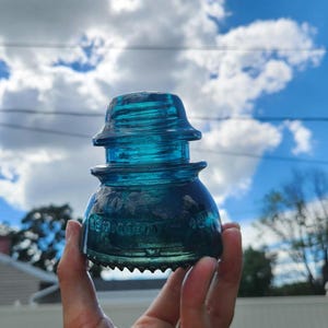 Vintage Hemingray 42 Glass Telegraph Insulator, Sharp Drip Points