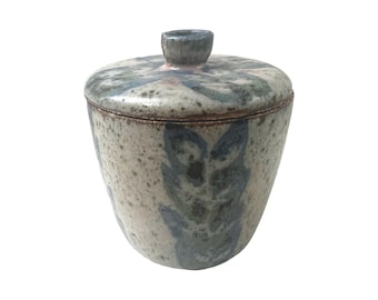 mid century modern James and Nan mckinnell pottery lidded jar ceramic studio pottery