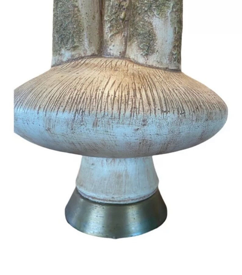Mid Century Modern Organic Table lamp Vintage studio pottery brass Ceramic image 3