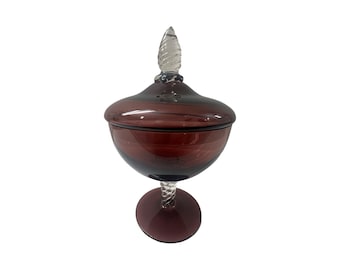 mid century modern empoli Amethyst Purple glass apothecary jar italy italian retro