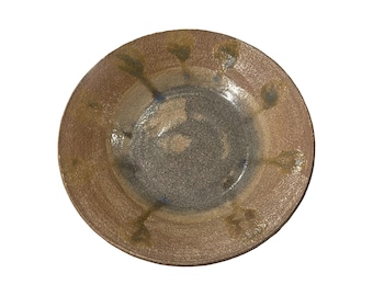 Vintage mid century modern studio pottery ceramic plate dish glazed 1978 signed hoszti