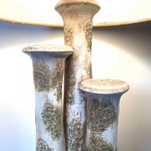 Mid Century Modern Organic Table lamp Vintage studio pottery brass Ceramic image 9