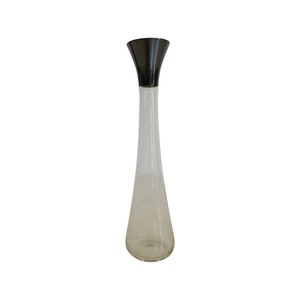 Vintage Mid century modern dorothy Thorpe bar scotch glasses & vase or carafe silver rim 1950s image 6