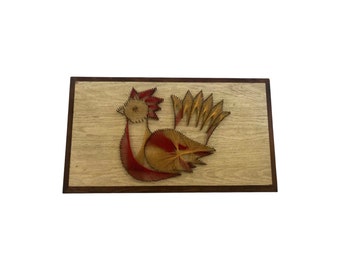 mid century Modern Chicken String Wall Art Vintage Mcm
