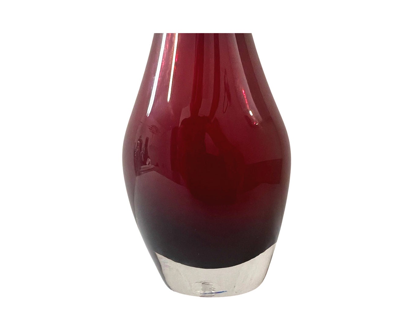 Vintage Mid Century Modern Red Glass Flower Vase - Etsy