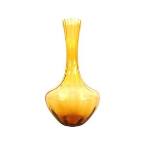 Mid century modern vintage empoli Italian glass vase large giant bottle amber