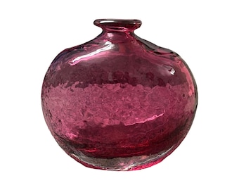 vintage mid century modern blown purple glass vase