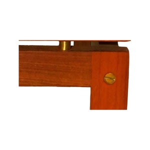 vintage mid century danish modern teak coffee table brass hans olsen denmark retro image 4