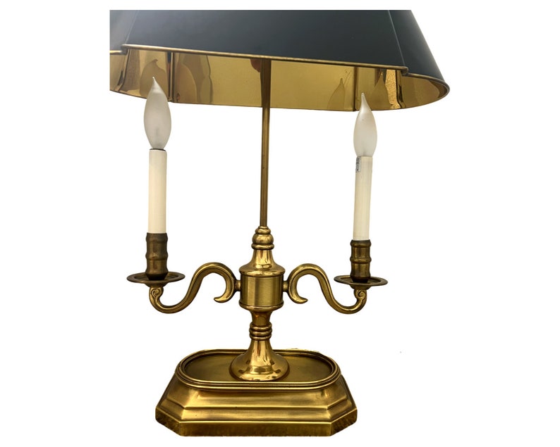 Vintage Bouillotte desk table lamp brass French image 3