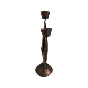 Mid century modern vintage Mexico gene Byron candelabra sculptural candle holder copper image 9