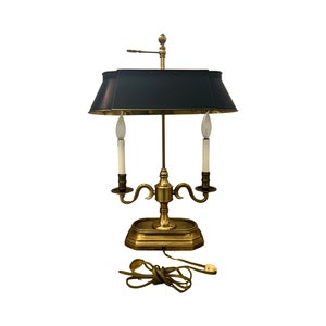 Vintage Bouillotte desk table lamp brass French image 7