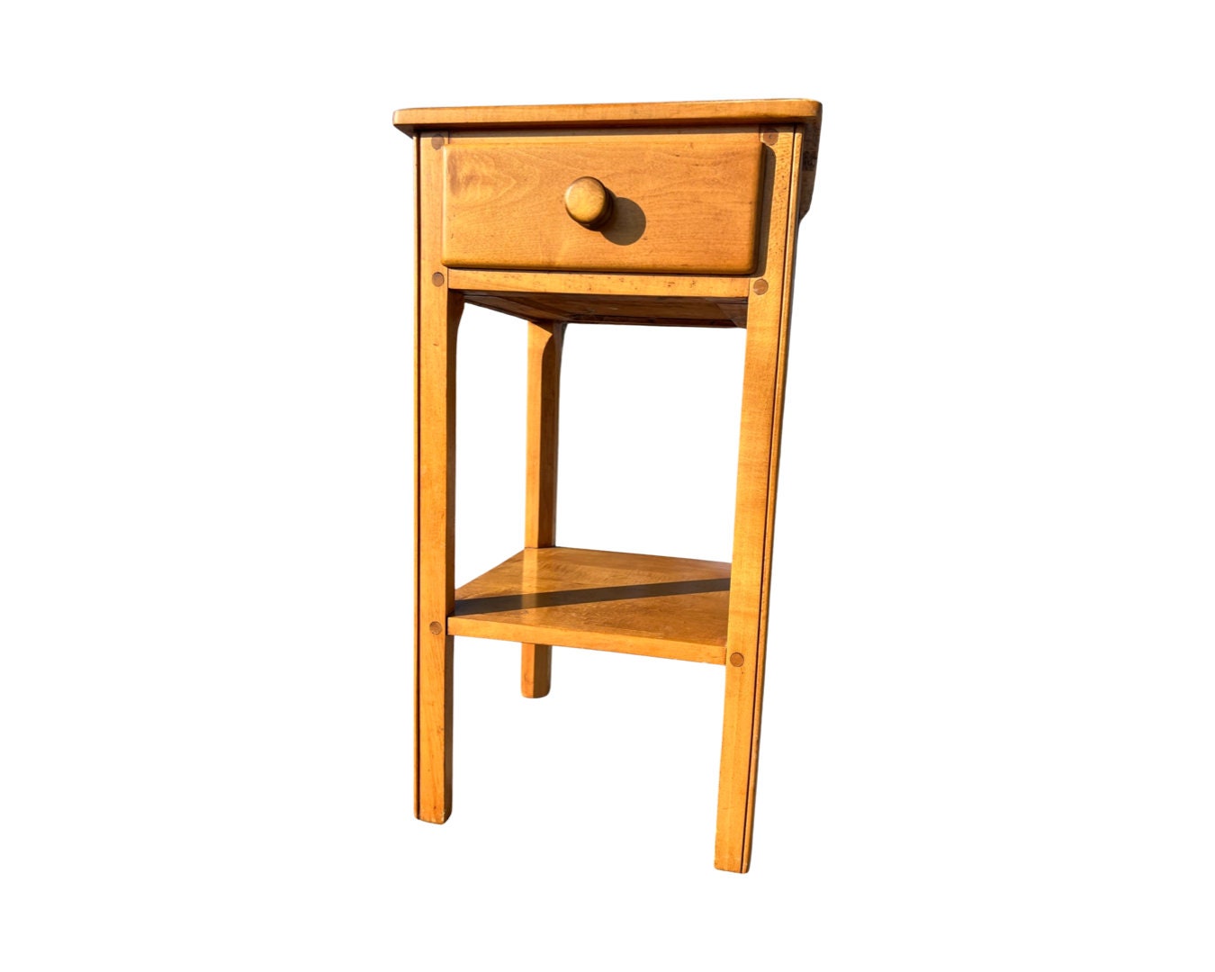 Vintage 1950s Solid Maple Nightstand Telephone Table Etsy