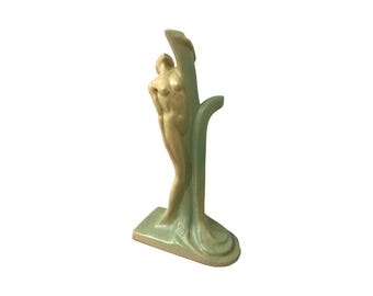 vintage art deco large ceramic Art sculpture signed 1930s - 1940s tree vine nude women