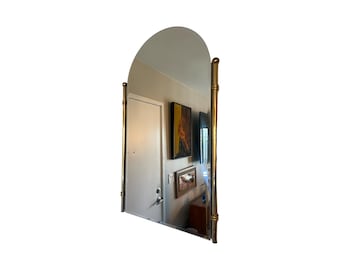 vintage mid century modern solid brass wall mirror 1970s postmodern 80s
