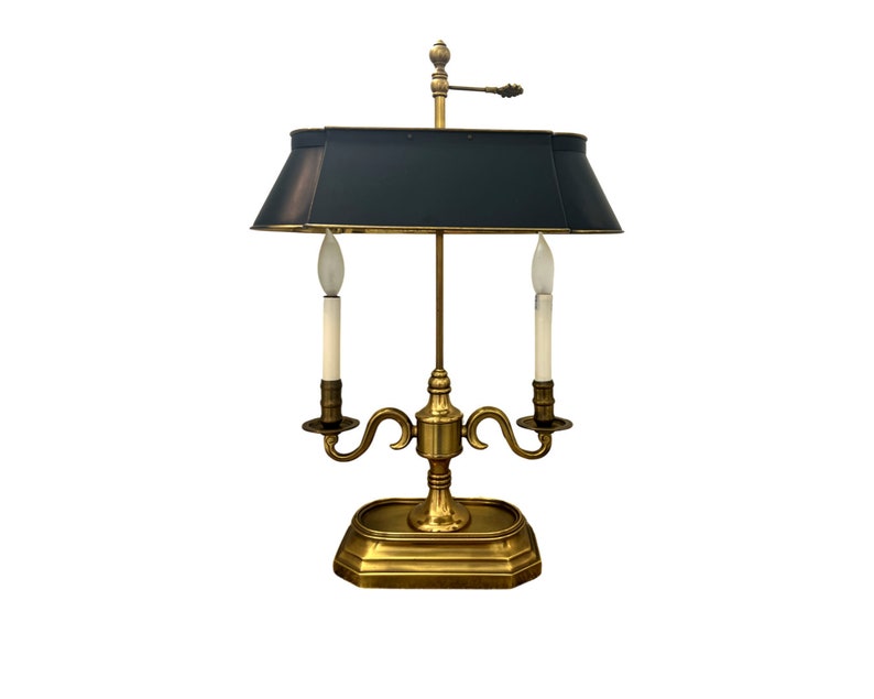 Vintage Bouillotte desk table lamp brass French image 1