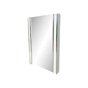Mid century modern large space age 70s postmodern 80s tall wall white mirror chrome 1980s modern 1970s