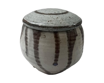 Vintage mid century modern pottery lidded jar ceramic studio pottery 1960s
