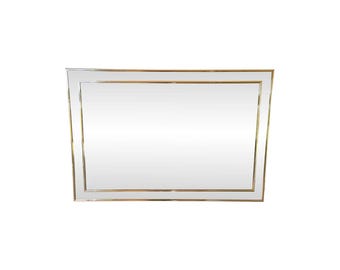 Vintage postmodern 80s wall mirror gold 1980s modern
