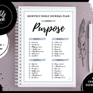 Monthly Bible Journal Plan | Purpose | PDF Digital Download