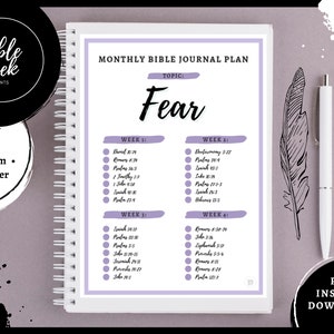 Monthly Bible Journal Plan | Fear | PDF | Instant Download | BibleGeekPrints