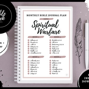 Monthly Bible Journal Plan | Spiritual Warfare | PDF | Instant Download | BibleGeekPrints