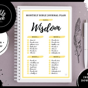 Monthly Bible Journal Plan | Wisdom | PDF | Instant Download | BibleGeekPrints