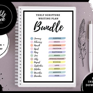 Yearly Bible Journal Plan | Bundle | PDF | Digital | Instant Download | Bible Geek Prints
