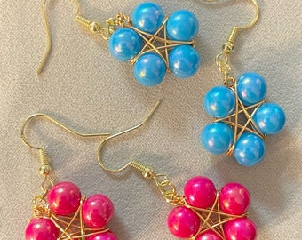 Beaded Star Earrings, Hypoallergenic